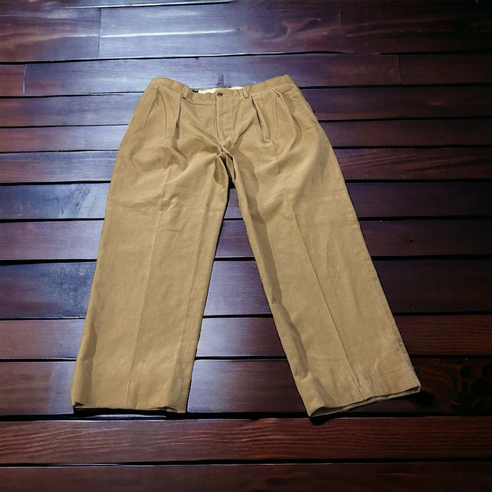 Vtg Polo Golf Ralph Lauren Tan Fine Wale Corduroy Pants Size 38x28* 100% Cotton